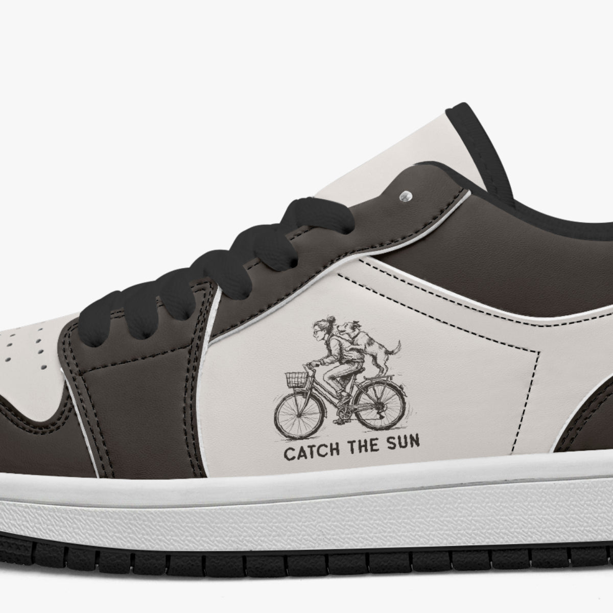 Catch The Sun Bicycle & Dog Retro Low Leather Sneakers