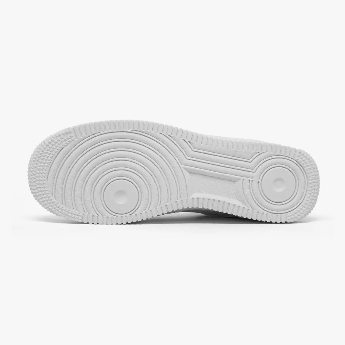 White sneaker sole on a light gray background