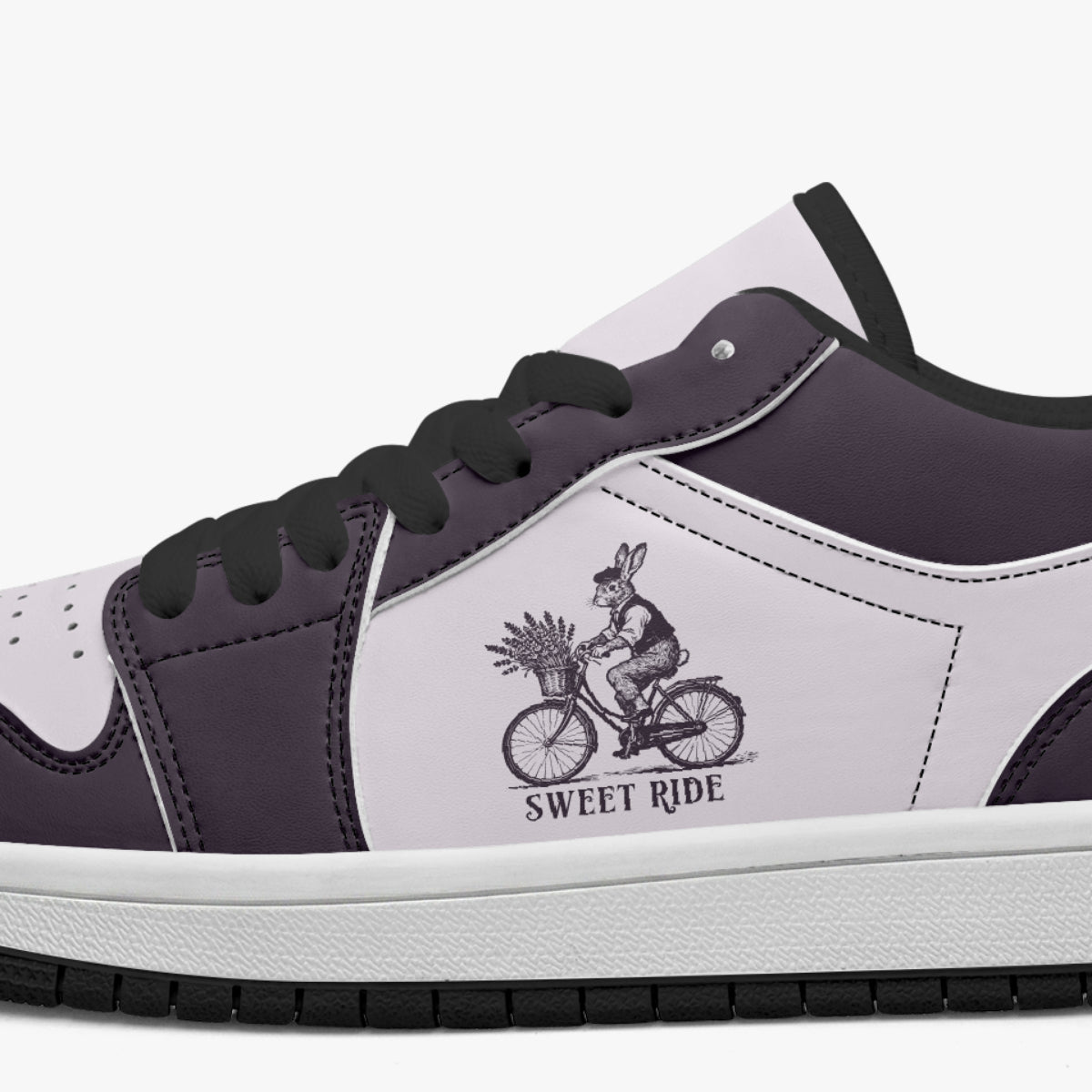 Sweet Ride Bunny Bicycle Retro Low Leather Sneakers