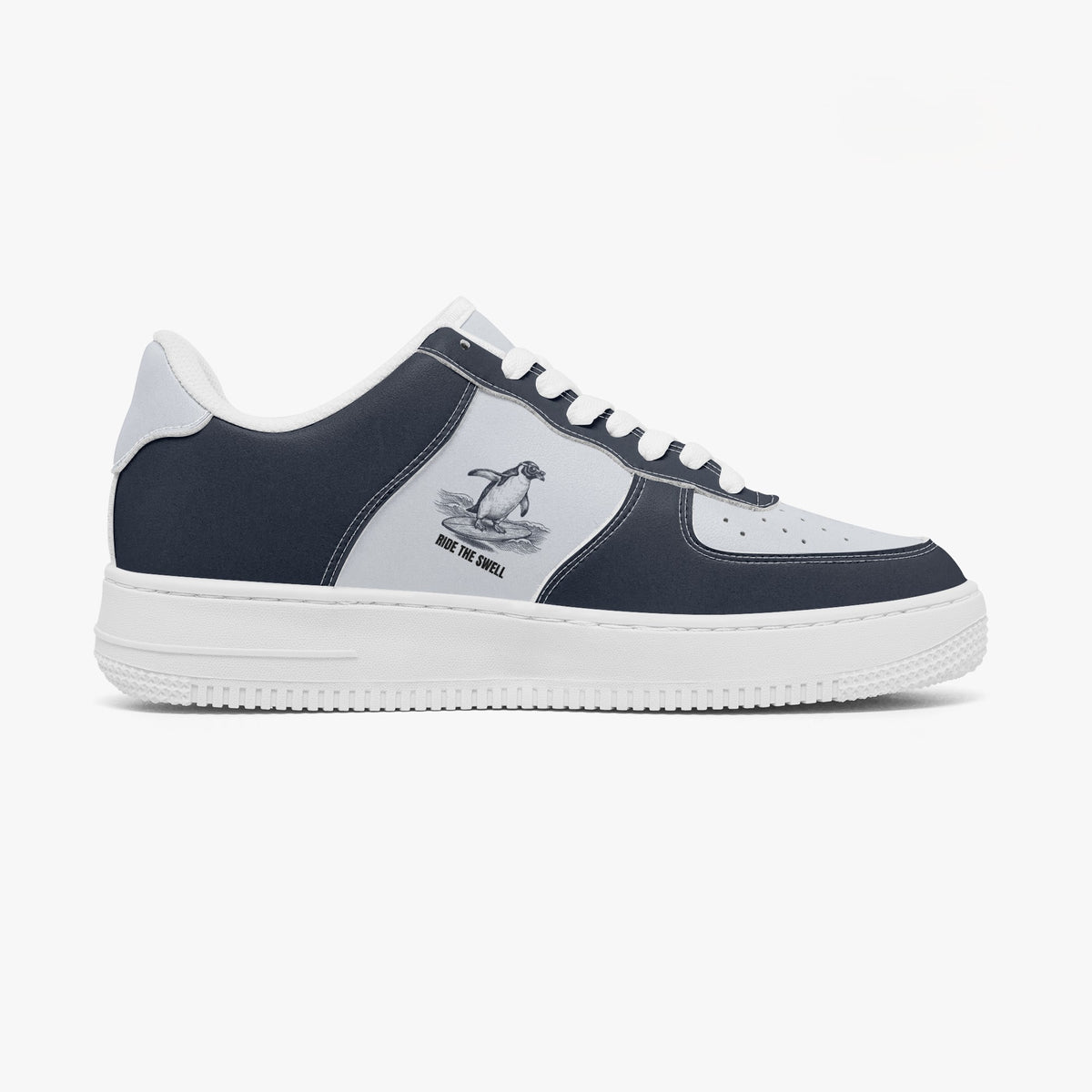 "Ride The Swell" Penguin Bold Sole Leather Sneakers