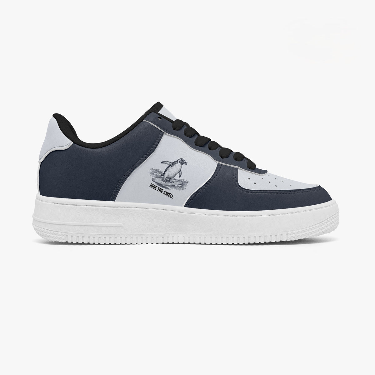 "Ride The Swell" Penguin Bold Sole Leather Sneakers