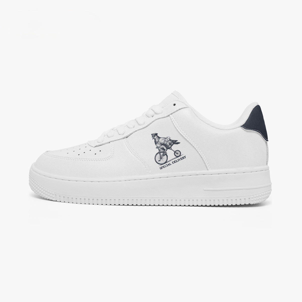 "Special Delivery" Pigeon Bold Sole Leather Sneakers