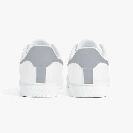 White sneakers with gray accents on a white background