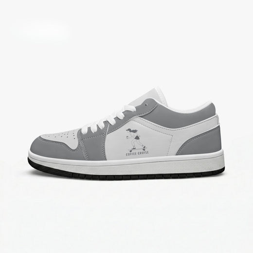 Coffee Cruise Longboard Girl Retro Low Leather Sneakers
