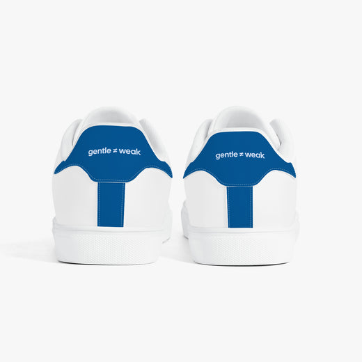 Gentle ≠ Weak Minimalist Blue Whale White Leather Sneakers