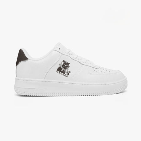 "Livin' My Best Nine Lives" Bold Sole Leather Sneakers