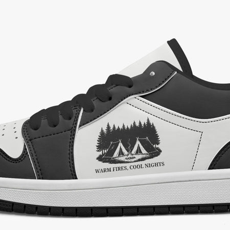 Warm Fires Cool Nights Camping Retro Low Leather Sneakers