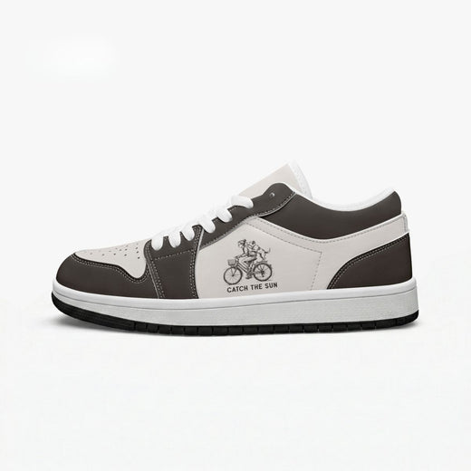 Catch The Sun Bicycle & Dog Retro Low Leather Sneakers