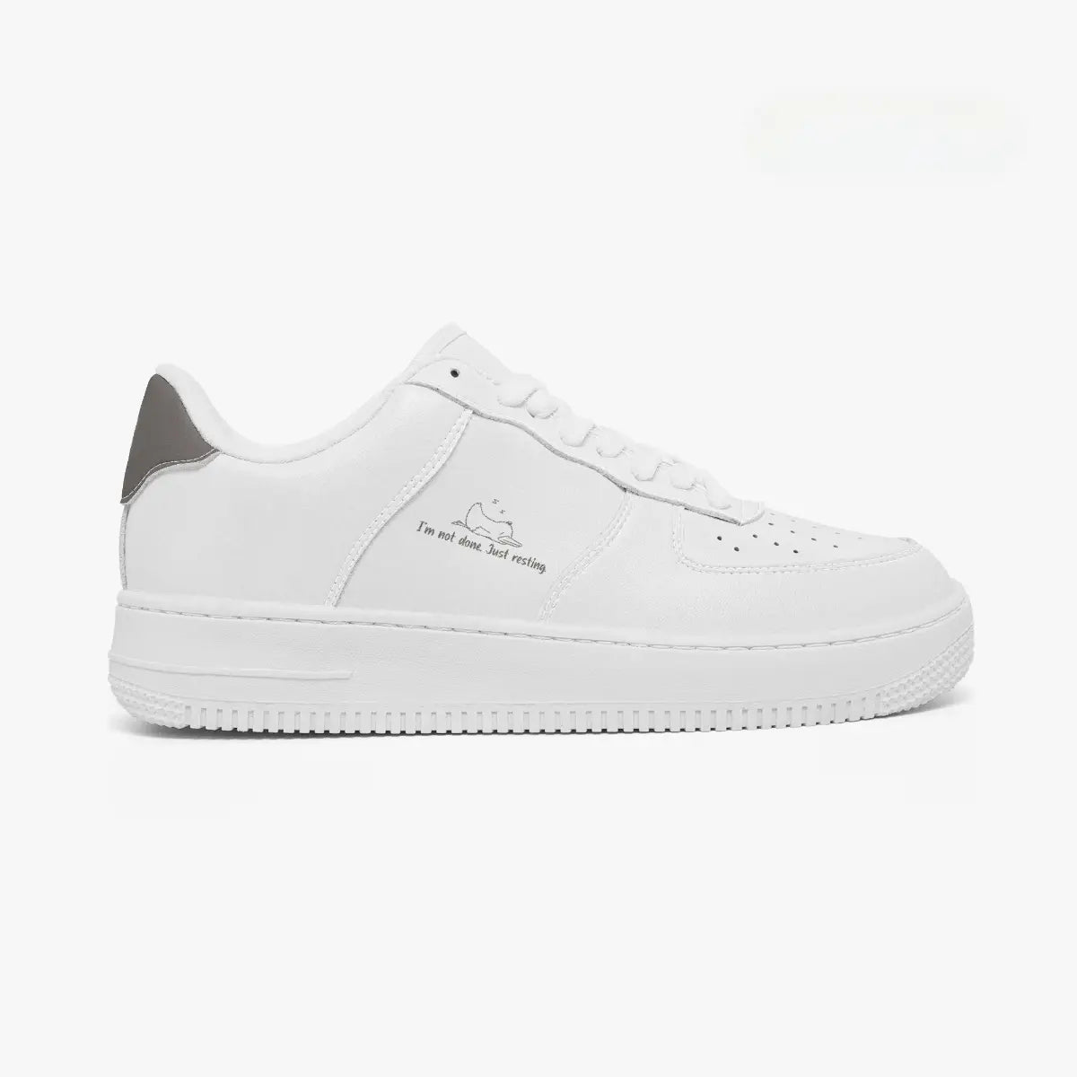 "I'm Not Done Just Resting" Bold Sole Leather Sneakers