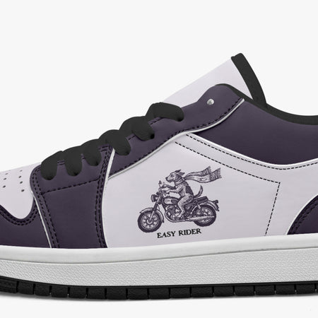 Easy Rider Motorcycle Dog Retro Low Leather Sneakers