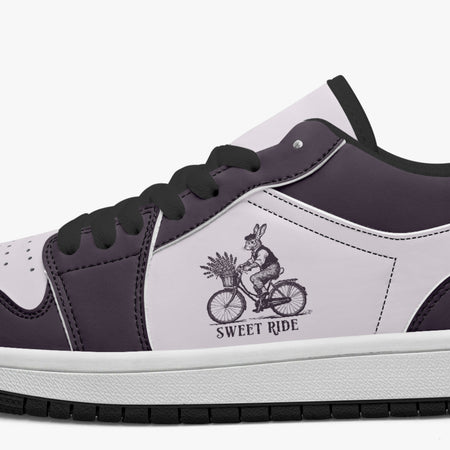 Sweet Ride Bunny Bicycle Retro Low Leather Sneakers