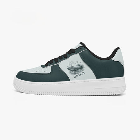 "Tidal Breath" Whale Bold Sole Leather Sneakers