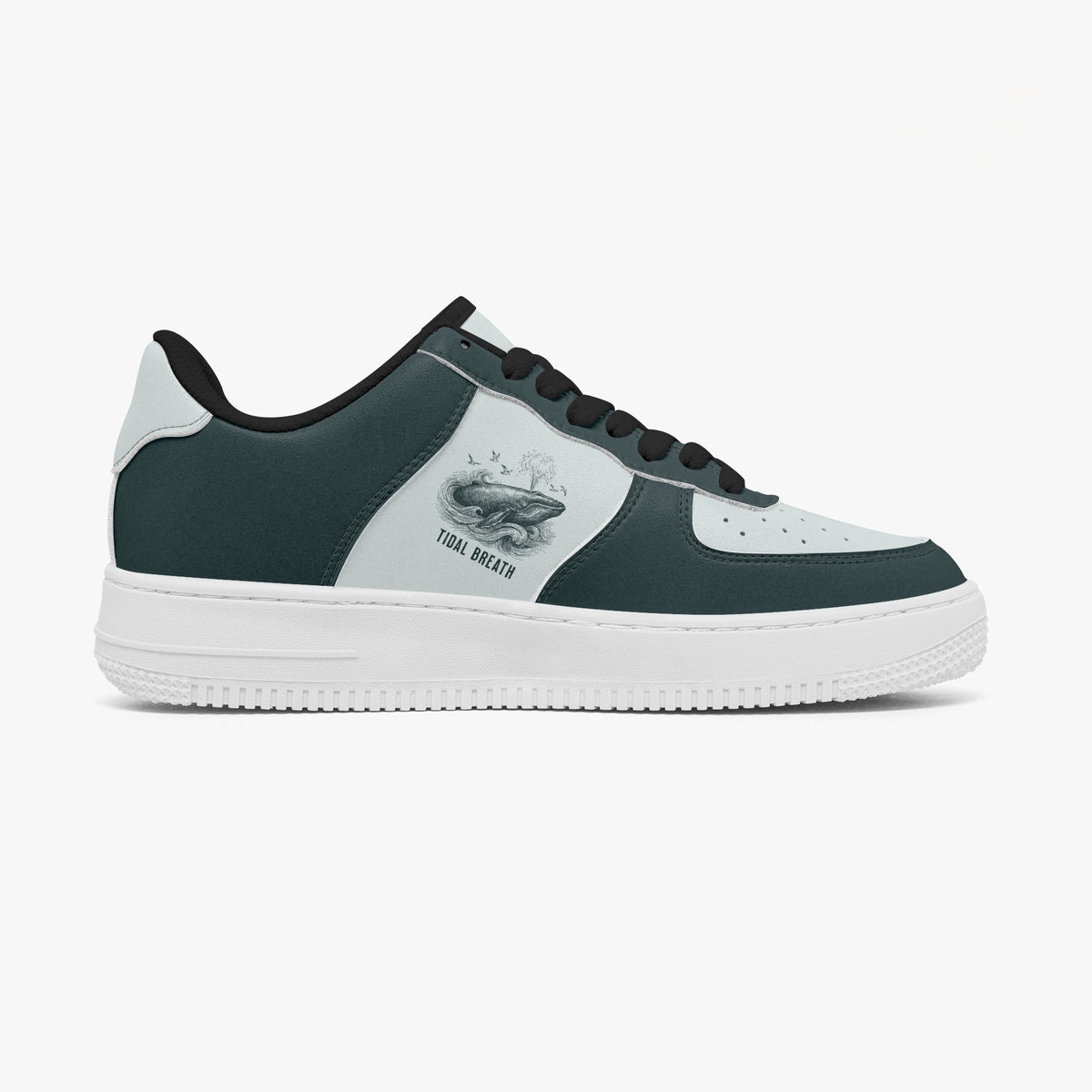 "Tidal Breath" Whale Bold Sole Leather Sneakers