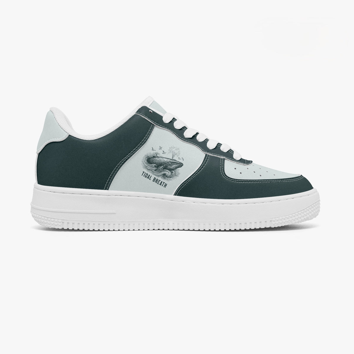 "Tidal Breath" Whale Bold Sole Leather Sneakers